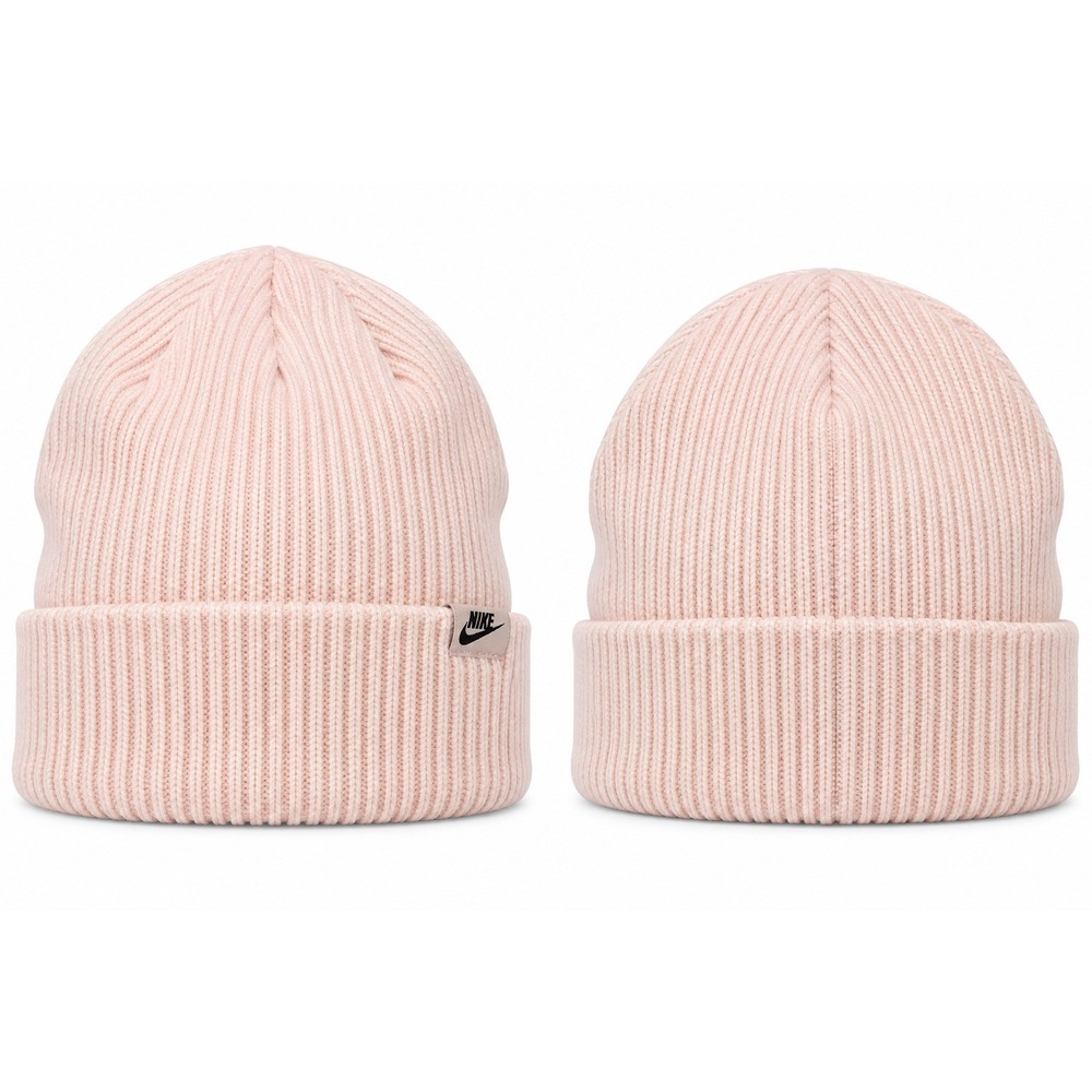 Nike Beanie Adult Unisex OSFA Pale Pink NWT Ribbed Cuffed Knit Winter Hat